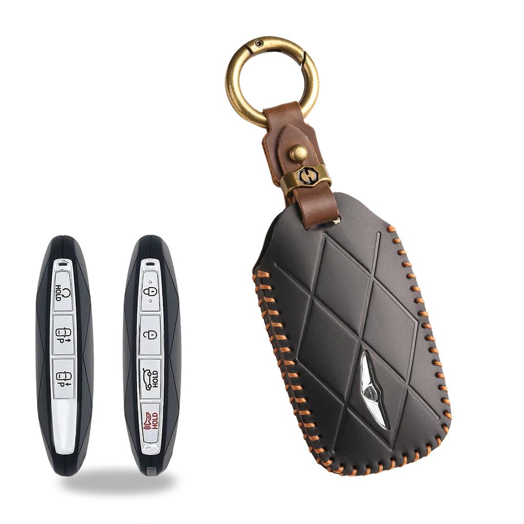 Retro Schlüsselhülle für Genesis GV60 GV90 Lawns Leder Autoschlüssel Schutzhülle Hülle