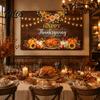 Family Gathering Autumn Celebration Decor 70 X 45 Inch Fall Pumpkin Backdrop, Harvest Gnome Decorative Scene for Party Scarecrow Photography