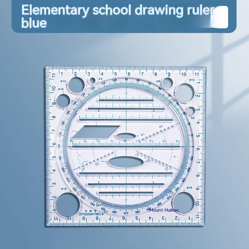 Multifunktionales Geometrisches Funktionslineal-Set Mathematik Zeichenschablone Messwerkzeug für Kunststudenten Schulbürobedarf