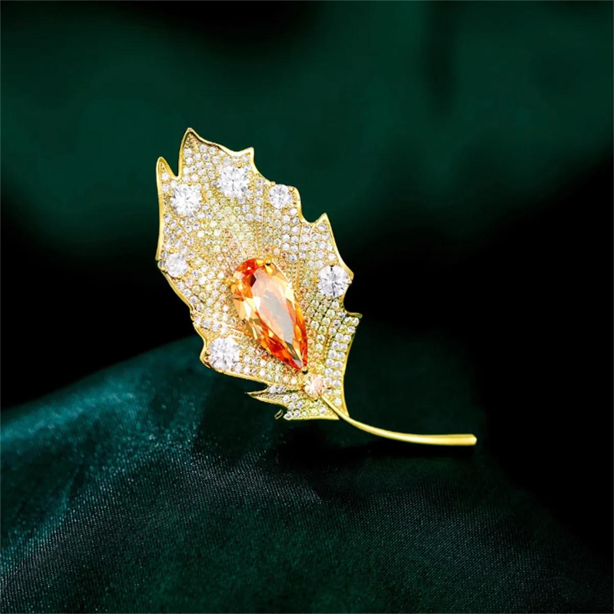 1Pc Leaf Brooch Retro Style Personalized Pin Elegant Exquisite Luxury Jewelry Accessories Party Banquet Fashion Trend Gift 2026