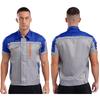 Camicia da Lavoro ad Alta Visibilità da Uomo Manica Corta con Strisce Riflettenti Giacca con Zip e Tasche M-3XL