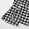 2/3piece set of summer girls' fashionable casual short sleeved flared pants set with heart round neck T-shirt and checkered pant