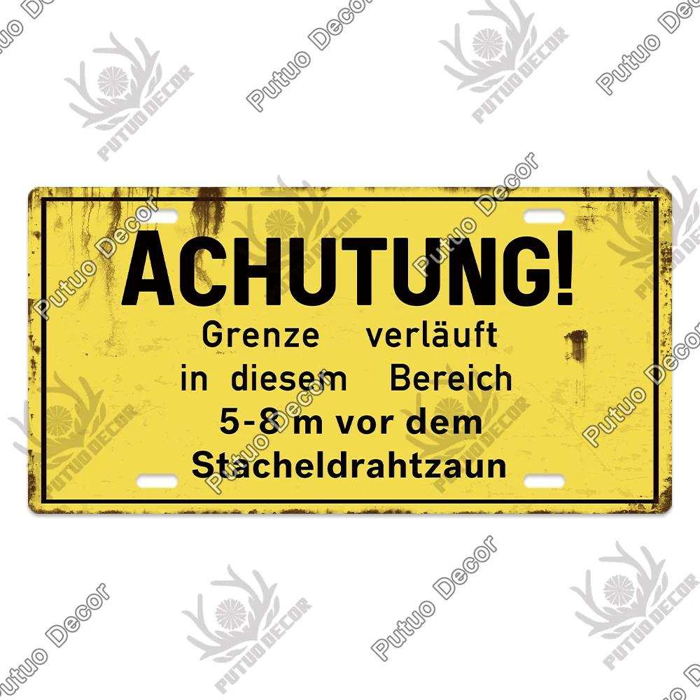 Putuo Decor Deutsche Kriegsgeschichte Vintage Metallschild mit Nummernschild-ähnlichem Design - Ideal für Garagen- und Heimwanddekoration