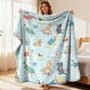 Cute Dog Pattern Modern Flannel Digital Print Design Winter Flannel Small Blanket Soft Warm Non-Shedding Home Use Easy To Clean So