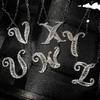 TikTok Live French-English Initial Pendant Necklace - Customizable 26 Letters, Full Diamond, Personalize Your Name or Surname