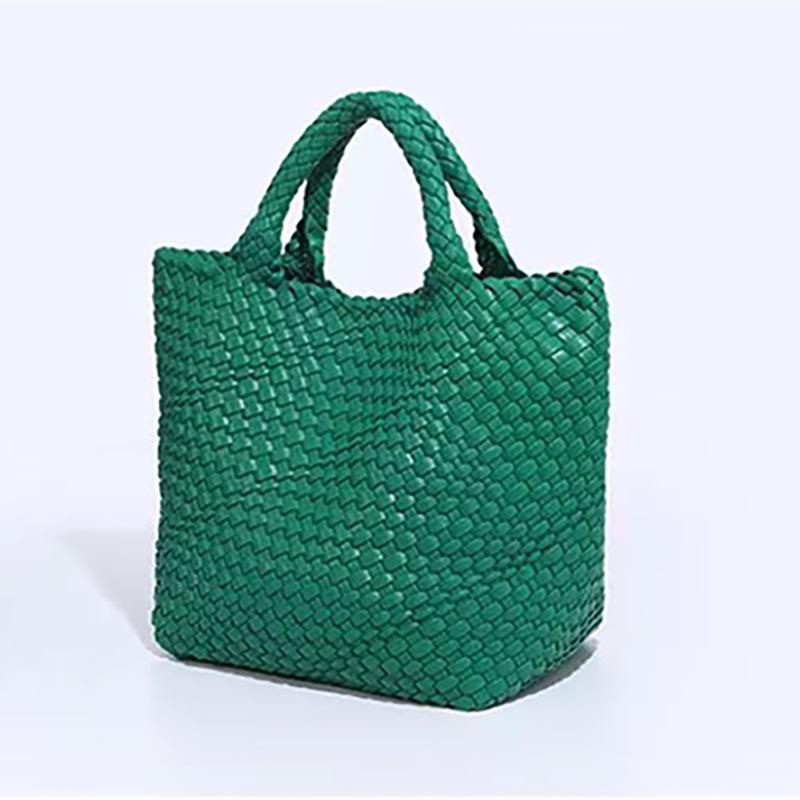 Women's Large Fashionable Woven Tote Bag - Versatile Double-Wrist Mother-Child Shopper