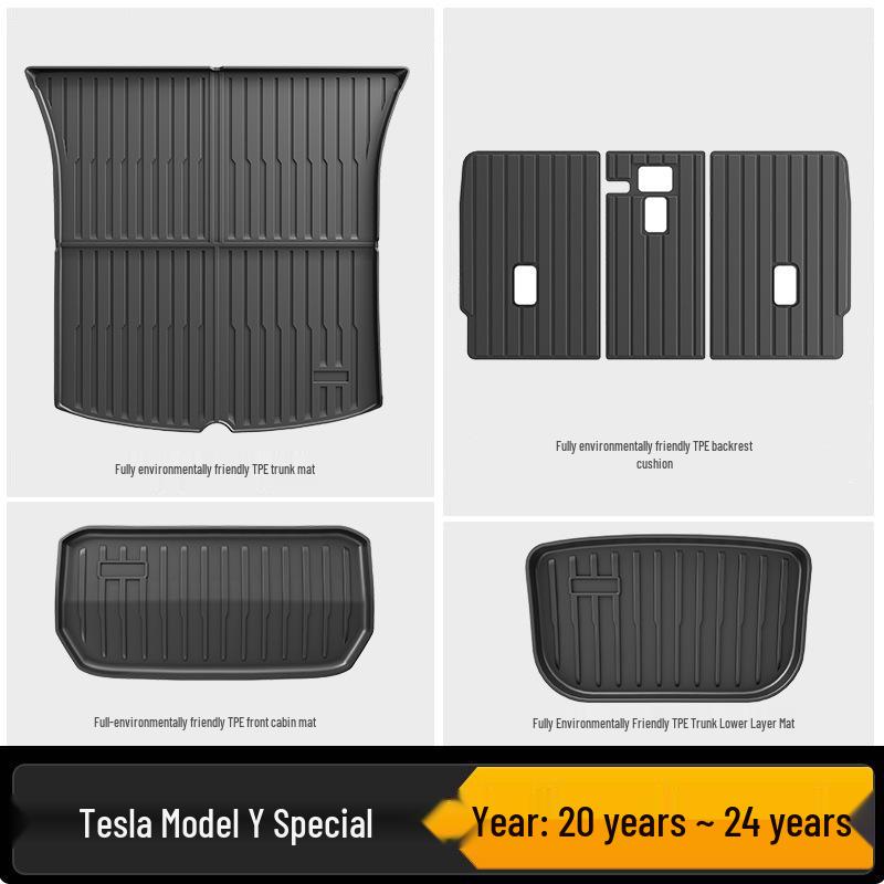 Eco-Friendly TPE All-Weather Floor & Trunk Mats for Tesla Model Y