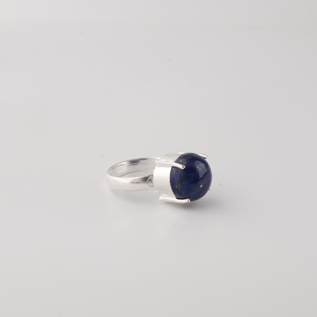 Natural Lapis Lazuli Gemstone 925 Sterling Silver Handcrafted Designer Pretty Ring For Mother RR-72-26