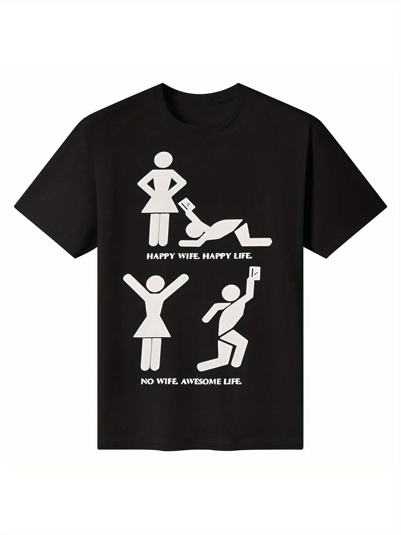 

Payeah Funny Marriage Humor T-Shirt Compatible for Husband & Wife - 50% Cotton Soft Round Neck Casual Tee XXL