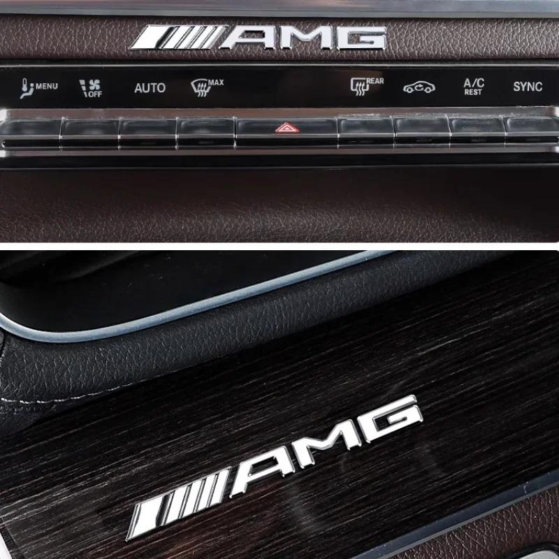 AMG W220 Voor Benz Nieuw 3D ABS Kleine Auto Console Sleutelhanger Sticker Logo AMG Embleem Badge Voor Mercedes Benz A B C E S GLA CLA GLC GLE AMG
