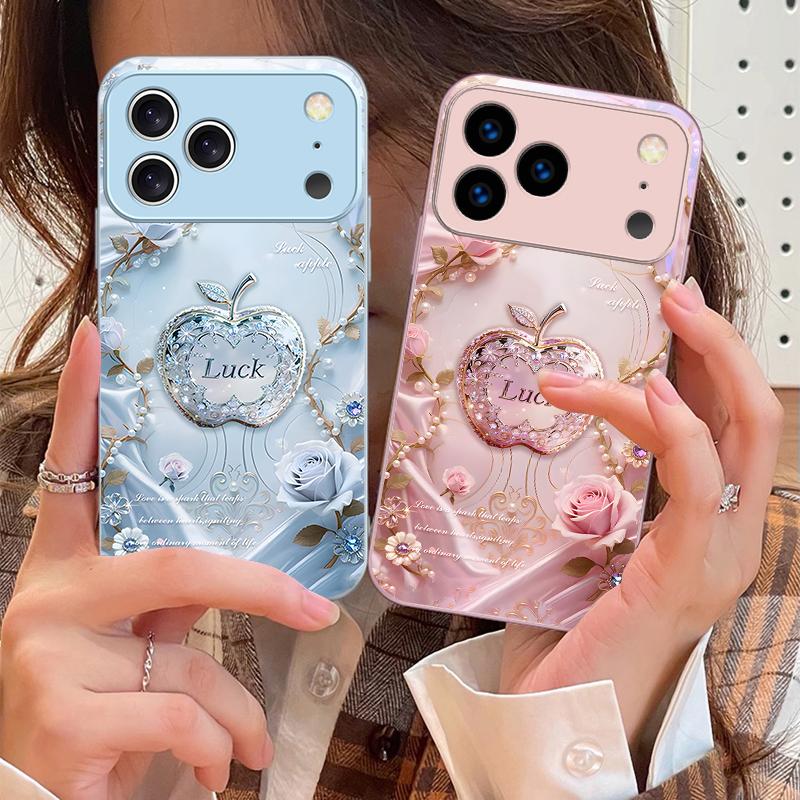 Lucky and Romantic Love For iPhone 17 Air 16 E 15 14 13 Plus 12 Mini 11 17 Pro Max XR Xs Max 16E 7 8 Tempered Glass Phone Case