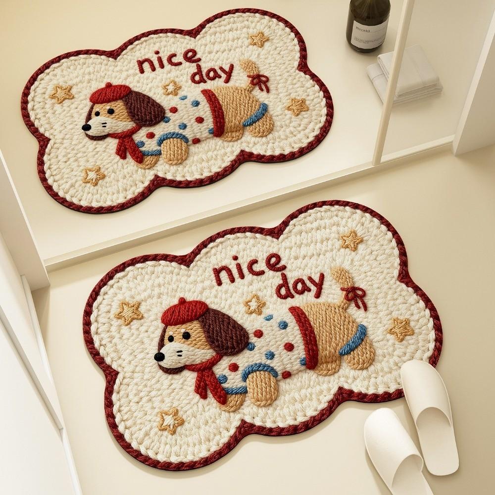 Quick Dry Bathroom Mat Weaving Texture Floor Mat Creative Absorbent Mat  Laundry Room