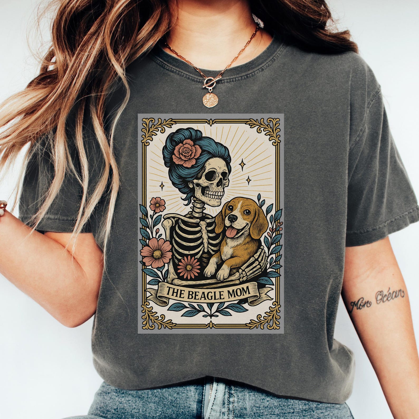 Comfort Colors Beagle Mom Tarot Card T-Shirt 2XL