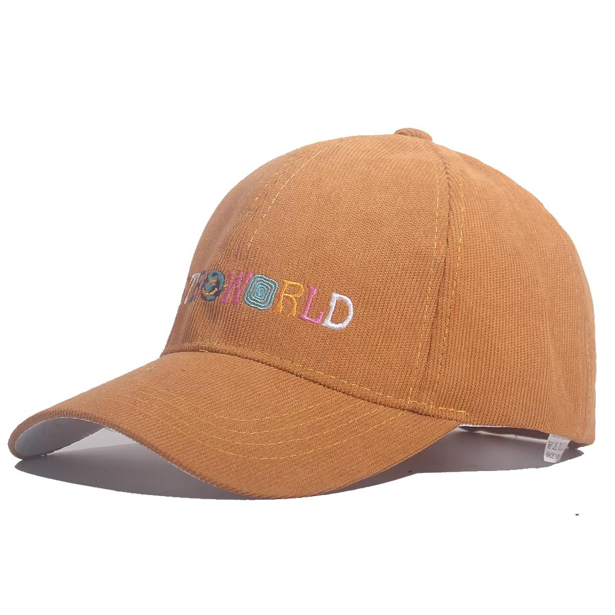 

Spring Summer Corduroy Baseball Caps Men Women Vintage ASTROWORLD Letter Embroidered Hat Unisex Adjustable Snapback Hip Hop Hats