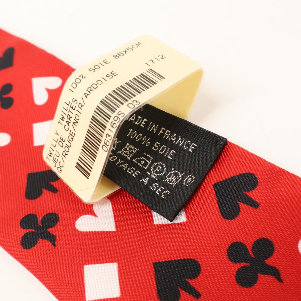 HERMES [Brand new, unused] H063169S-03 JEU DE CARTES Playing Cards Silk Twilly scarf 03 QC/ROUGE/NOIR/ARDOISEUsed