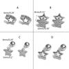 Personality Rhinestones Stud Earrings For Women Men Punk Star Earring Sliver Piercing Ear Studs Couples Fashion Jewelry