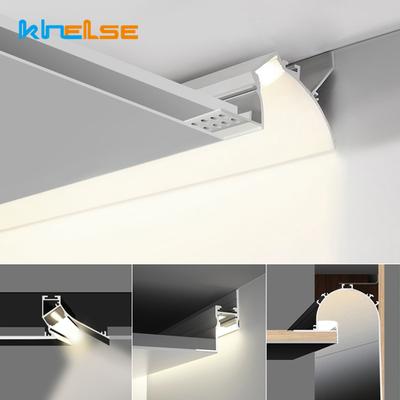 1m Frameless Embedded Ceiling LED Aluminum Profile Linear Bar Strip Light For Gypsum Board Hidden Backlight Line Corner Lighting