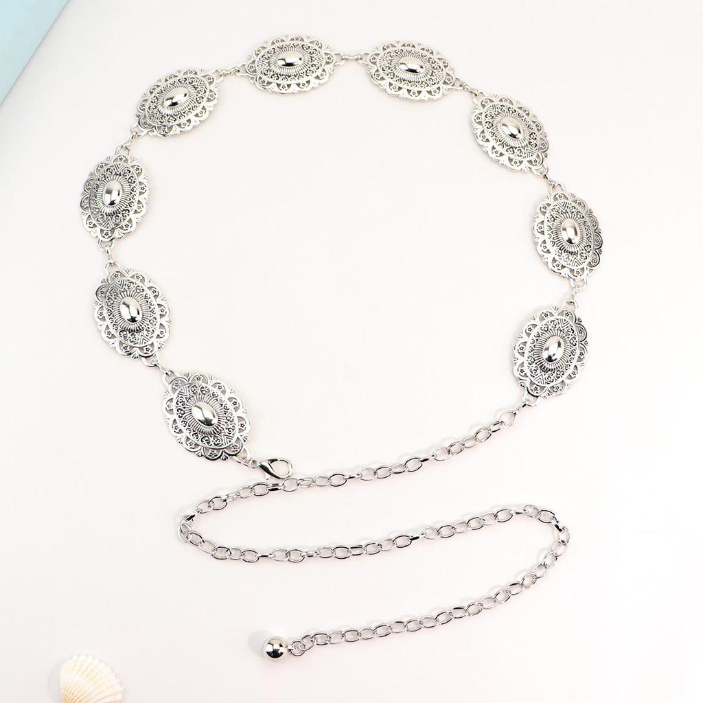Vintage Elegant Metal Waist Chain - Ethnic Inspired, Fashionable Waist Accessory for Ladies
