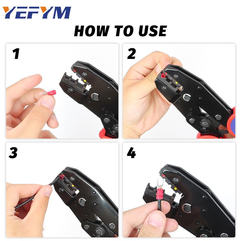 Crimping Tool For Insulated Electrical Connectors - Ratcheting Wire Crimper - Wire Crimp Tool 22-10 AWG(0.5-6mm)