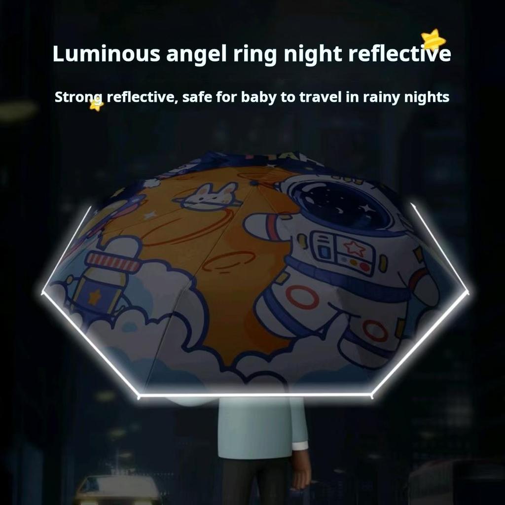 Children's Automatic Safety Umbrella with Anti-Rebound Mechanism, All-Weather Sun & Rain Protection