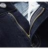 Dark Blue High-Waist Slimming Straight-Leg Cropped Jeans for Women - Spring 2025