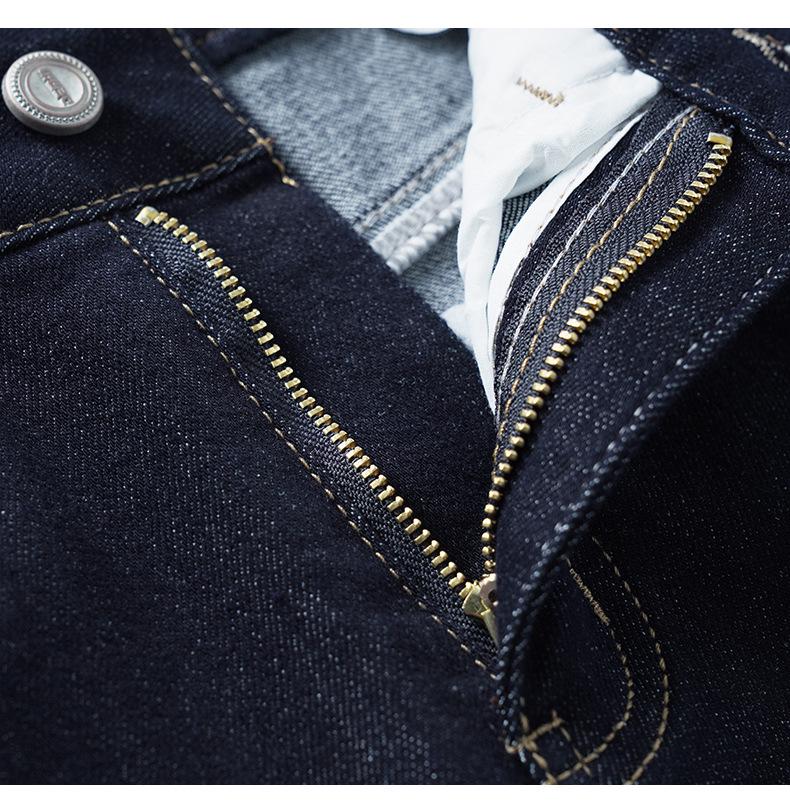 Dark Blue High-Waist Slimming Straight-Leg Cropped Jeans for Women - Spring 2025