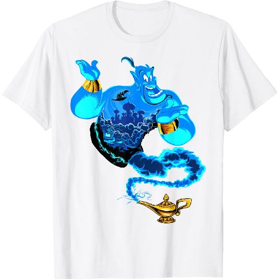 Disney Aladdin Genie Portrait Agrabah Fill T-Shirt Small