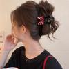 Sweet and Cute Polka Dot Bow High Ponytail Grab Clip Women's New Shark Clip Plate Hairpin Headdress