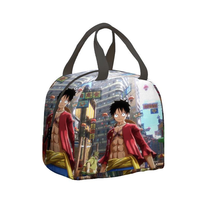 Borsa per il pranzo per bambini Anime One Piece King dei Pirati per studenti delle scuole elementari e medie Borsa da picnic con impacco di ghiaccio Borsa termica portatile per bento