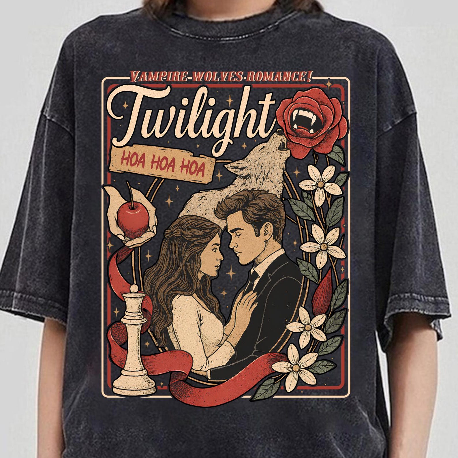 Twilight Inspired Shirt, HOA HOA HOA Shirt, Forks Washington Tee, Book Lover Gift, Twilight Saga Fan Gift, Vampires Wolves Romance 2XL