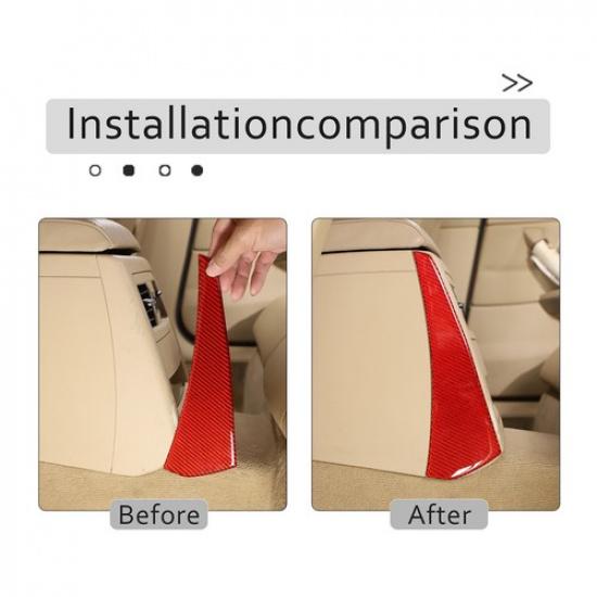 Red Carbon Fiber Rear Air Vent Side Trim Strip Cover For BMW 3 Series E90 05-12