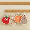 4pcs Cute Cartoon Fruit Vegetable Shaped Hand Towels Set, Super Absorbent Coral Fleece Kitchen Towels, Contemporary Knit Fabric, 800gsm Polyester