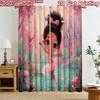 2D Flat Printing 2pcs Curtain Curtains Spring Fairy Ballet Digital Printed Polyester Drapes Holiday Decorations for Bedroom