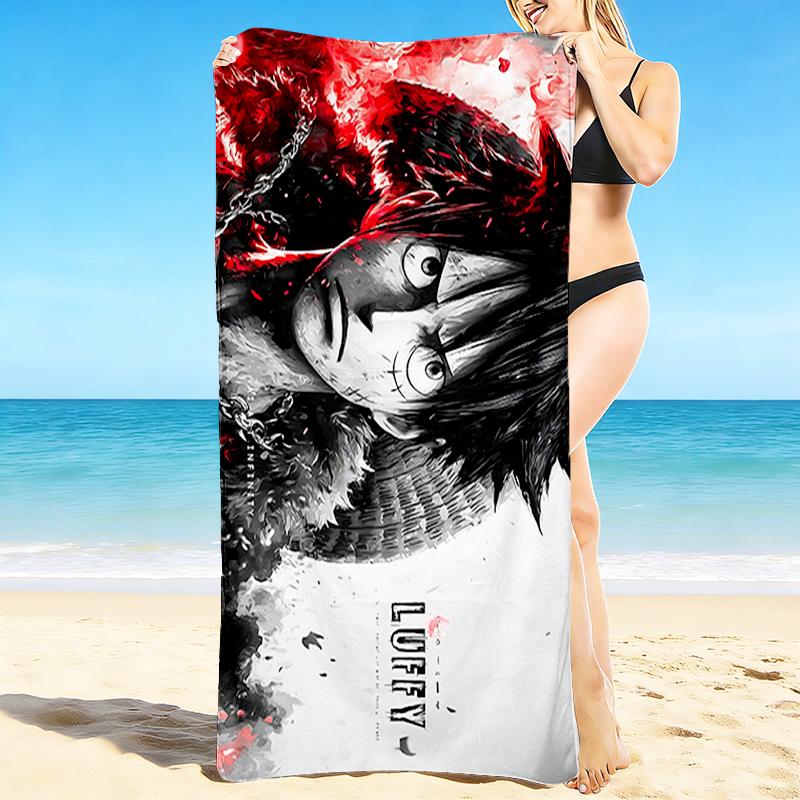 1Pc Powerful Luffy Artwork Beach Towel Quick Dry Multiuse For Beach Pool Gym Yoga Home Travel Christmas Halloween Xmas Gift S1744