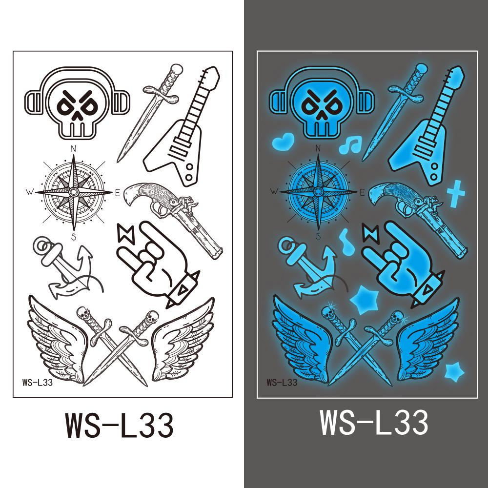 

Blue Luminous Tattoo Stickers for Nightclub and Music Festival Parties 120 x 76 mm