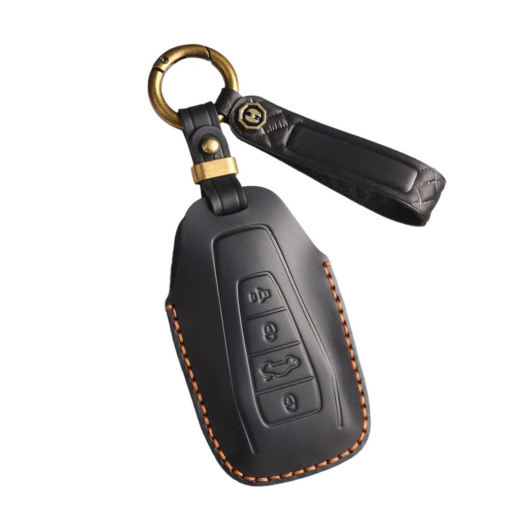 Die neue Retro-Schlüsselhülle ist für Geely Emgrand Binrui Autos geeignet, handgenähtes Leder-Schlüsseletui mit Ring.