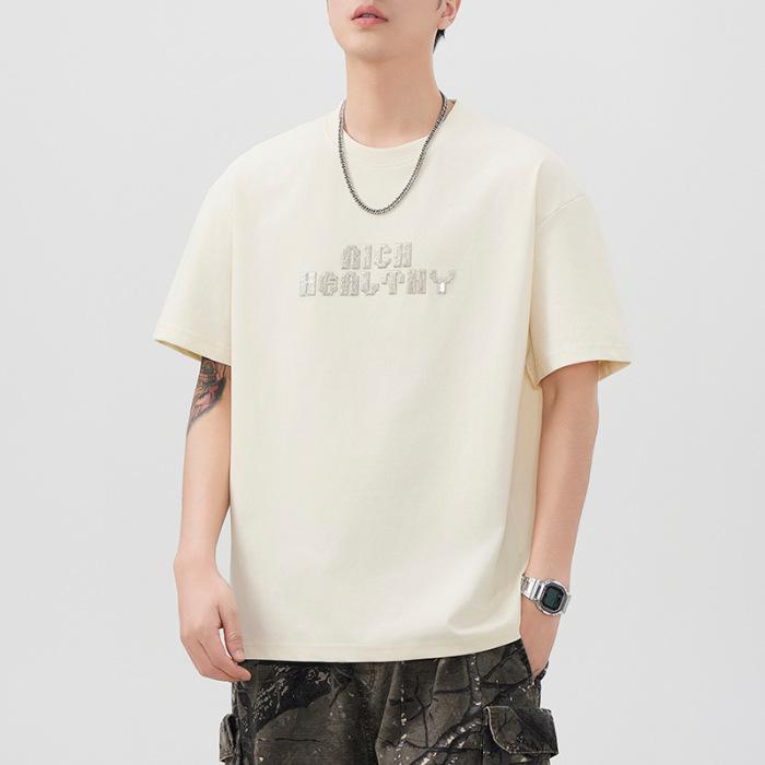 

New Summer Drop-off Printing Short-sleeved T-shirt for Gentlemen s Oversized Japanese Everyday High Quality Durable Construction Practical Daily Use M