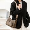 Women's Shoulder Bag Solid Color Vintage Shoulder Bag Large Capacity Commuter Crossbody Bag