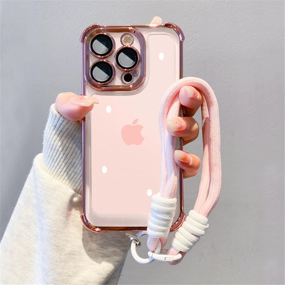 Honor 200 Pro Luxury Shockproof Lanyard Rope Phone Case For Honor 300 200 100 90 80 70 60 50 90Lite Silicone Transparent Cover