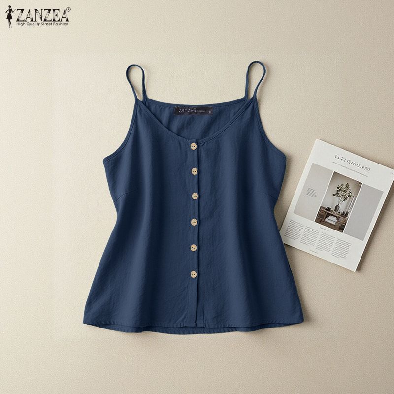 ZANZEA Womens Summer Sleeveless Straps Vest Camisoles