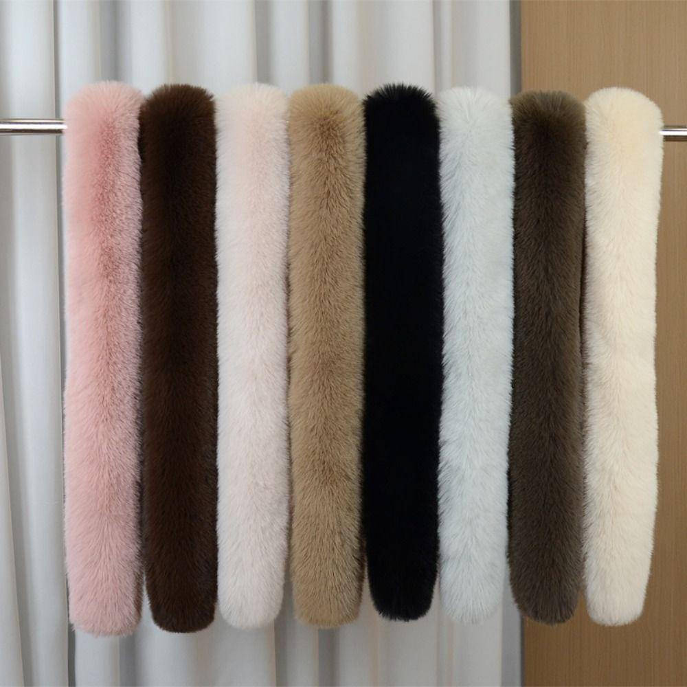 Vintage 130cm Šála z umělé kožešiny Dlouhá Jednobarevná Silná Zimní Nadýchaná Šála Měkká Kožešinová Dekorace Luxusní Šály Šála Venkovní Teplá