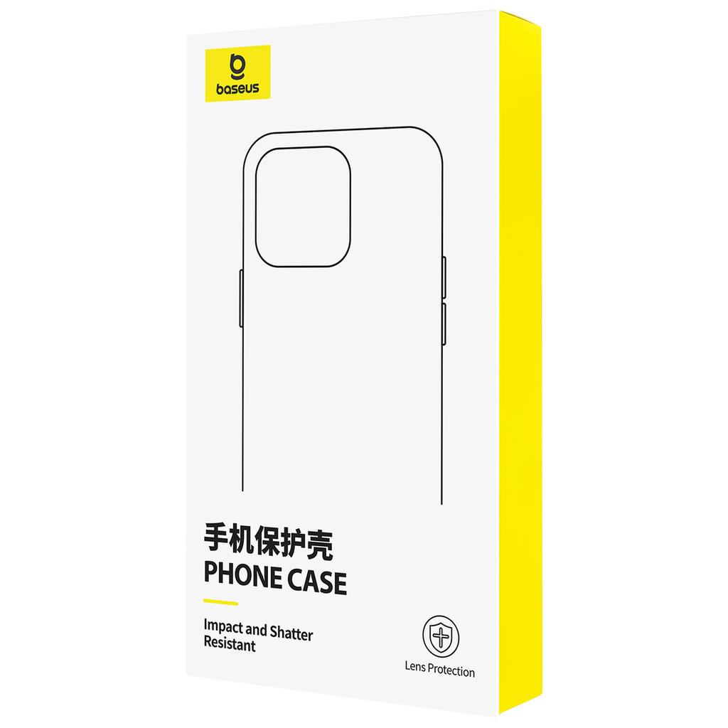 BASEUS Crystal Series For iPhone 16 Pro Max Case Clear PC+TPU Phone Cover (Touch Button Version)