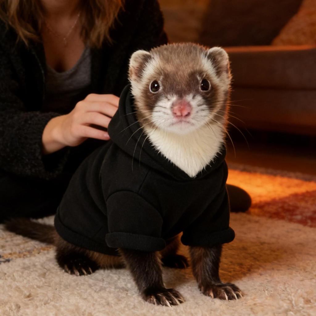 Frettchen Kleidung Verstellbarer Pullover Hoodie Kostüm Frettchen Kostüm Und Leinen Set Für Hamster Chinchilla Kaninchen Welpen Kätzchen