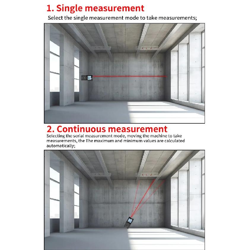 Snakol 120M Green Laser Tape Measure High Accuracy Distance Meter with Multiple Measurement Functions Electronic Ruler