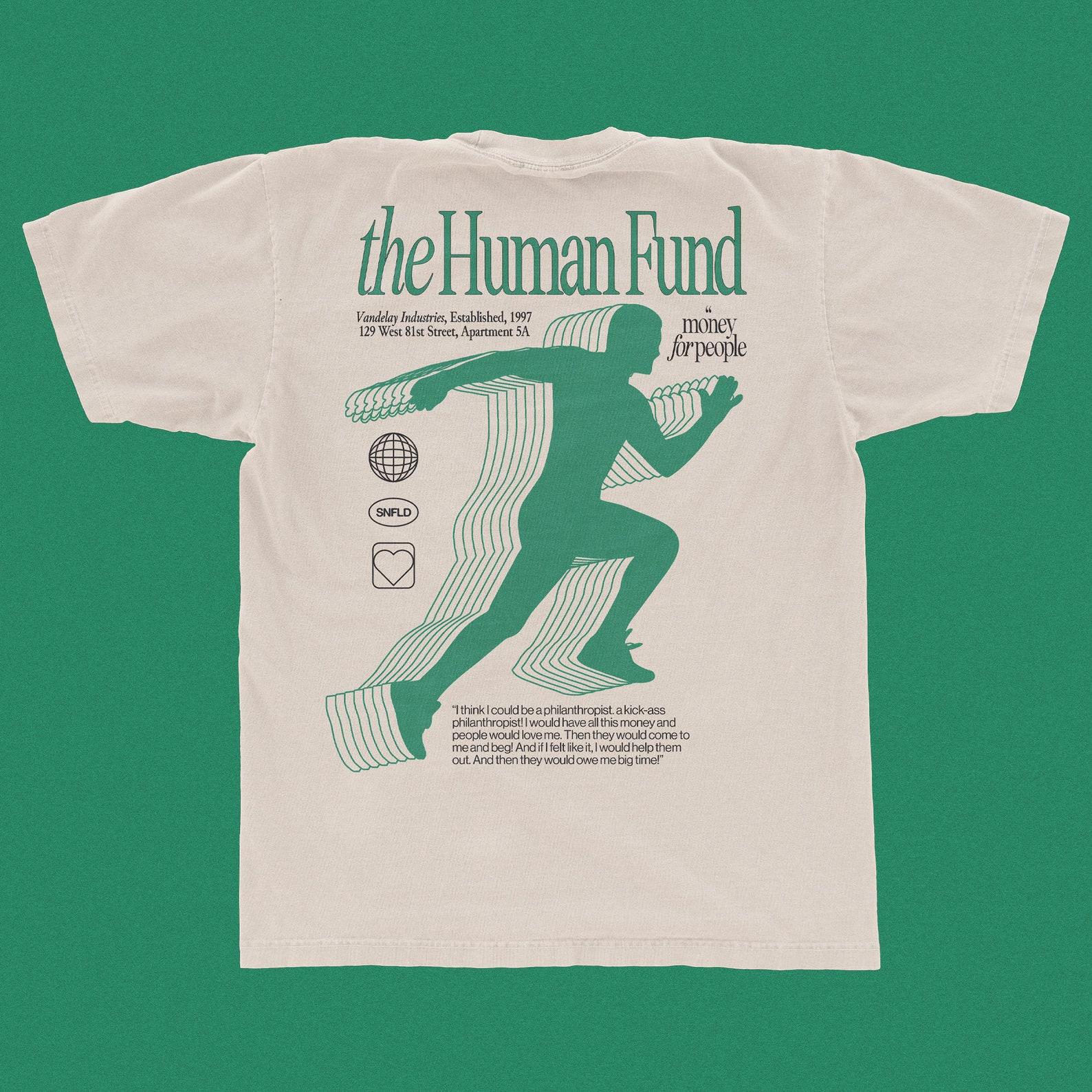 The Human Fund Seinfeld tee shirt, George Costanza graphic t-shirt, Natural Classic Tee Gildan 5000, 90 s sitcom top, screenprint style XL