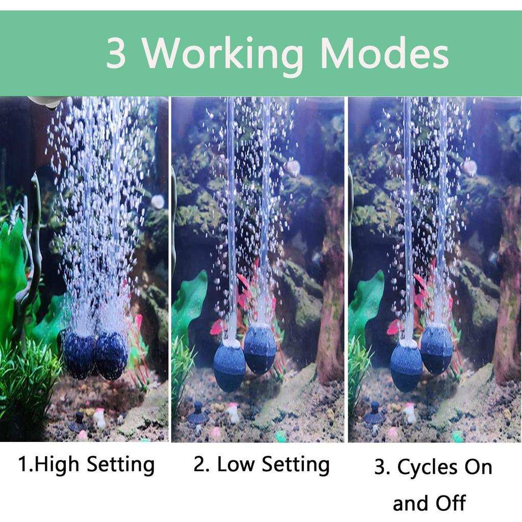 Luftpumpe Kit Hydroponik Pumpe Solarbatterie mit Luftschläuchen und Sprudelsteinen 3 Arbeitsmodi Teichbelüfter Sprudel Sauerstoffgeber 1,5W