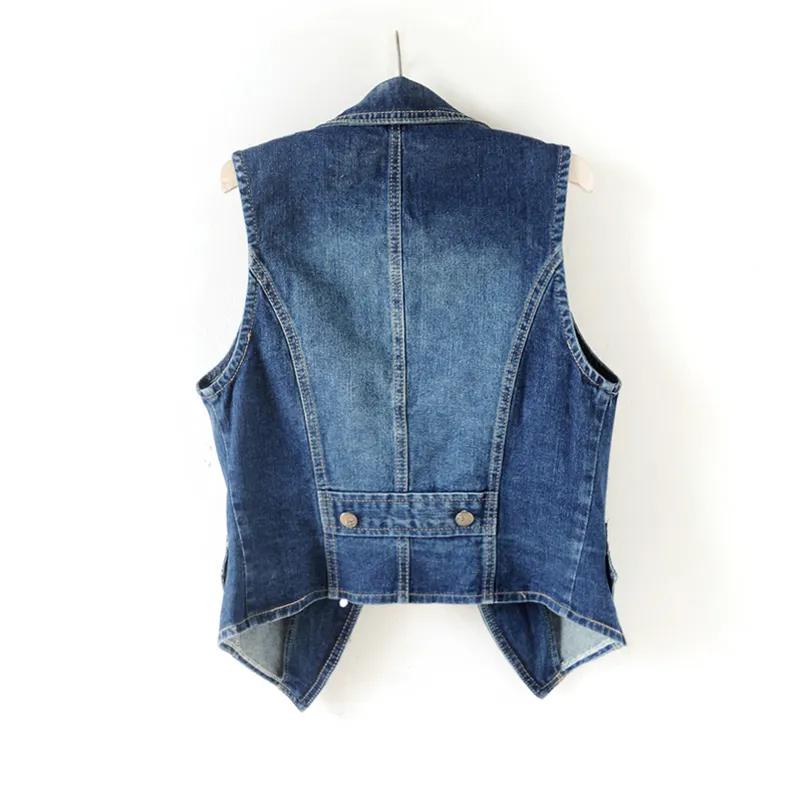 Women's Spring and Fall Denim Vest Sleeveless Thin Short Jacket