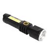 Telescopic Flashlight Strong Light TYPE C Charging Black with Silver Ring Telescopic Torch for