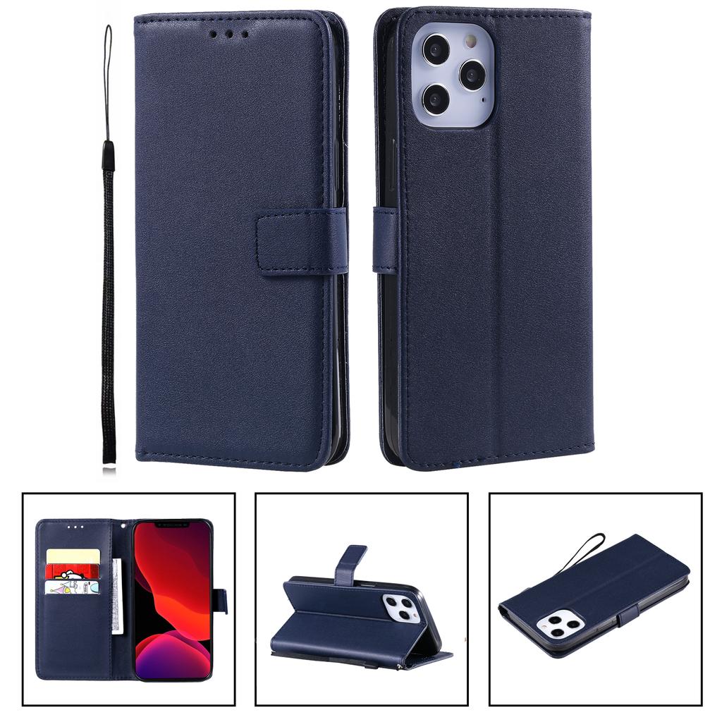 Etui z owczej skóry z litej skóry z klapką na karty z podstawką dla iPhone 15 14 Plus 13 12 11 Pro Max XSMax dla Samsung S23 S22 S21 S20 Ultra Plus Note20Ultra A14
