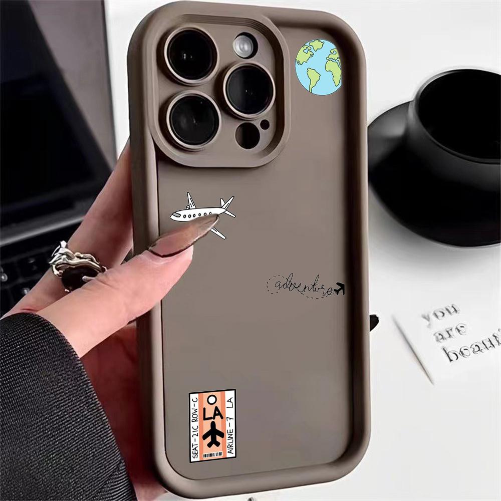 N68 Airplane flight trajectory art Soft Angel Eyes Phone Cases for Samsung A54 A34 A14 S23 S24 Ultra S20 FE Xiaomi Redmi Note 13 12C Shockproof Cover